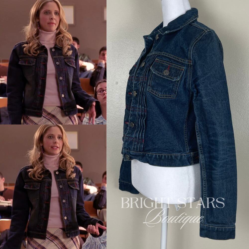 Rare Denim Jacket ALT Wash ASO Buffy Summers Buffy the Vampire Slayer Y2K Blue - Picture 2 of 11